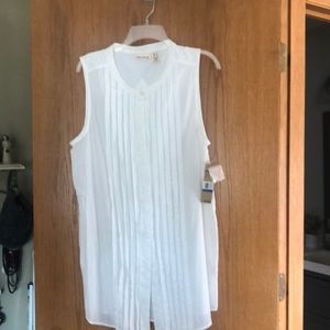 NWT XL DKNY white blouse